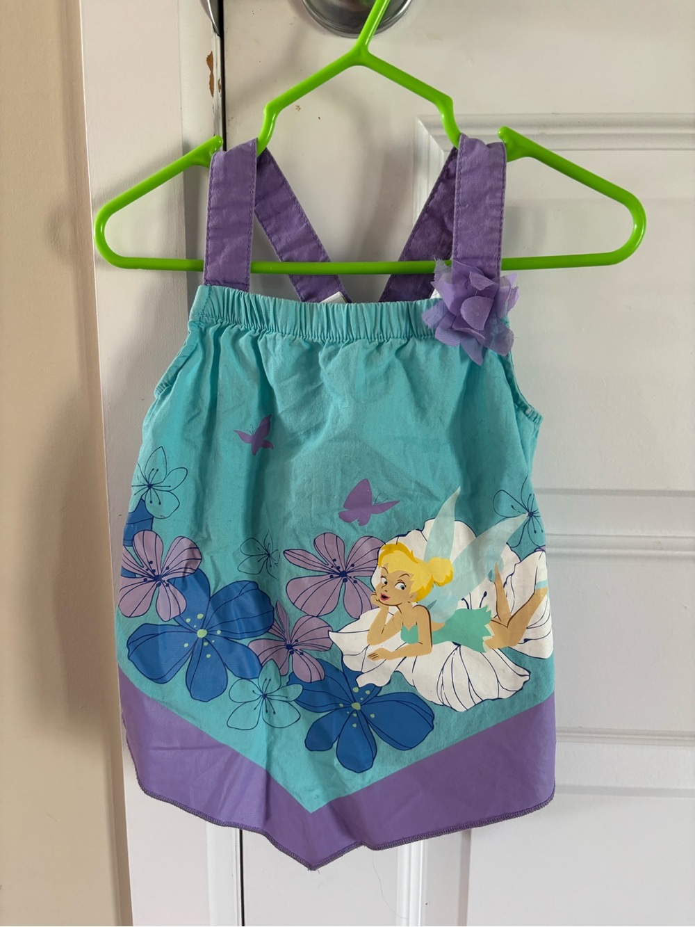 Tinker Bell Floral Tank Dress - Aqua & Purple 24 months